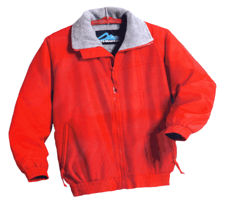 sherpa lined nylon zip up jacket
