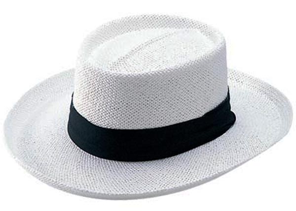white straw hat